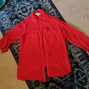 Express Red Button Up Shirt